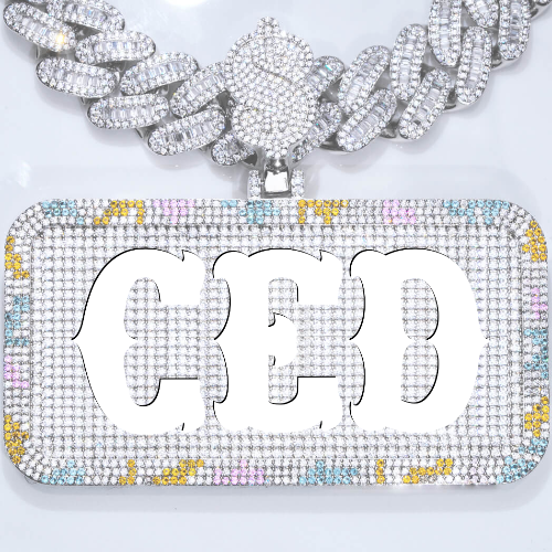 CUSTOM LETTER NECKLACE 3D COLORFUL SQUARE