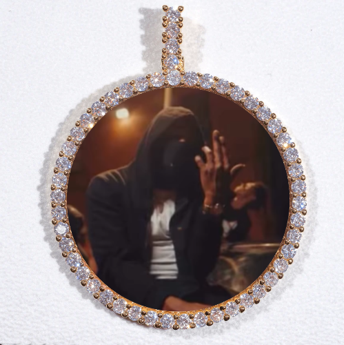 LARGE 3D CIRCLE CUSTOM PICTURE PENDANT