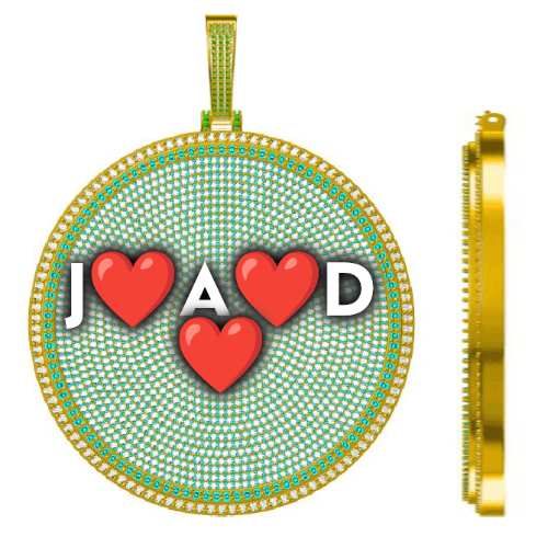 CUSTOM LETTER NECKLACE 3D BIG DISC