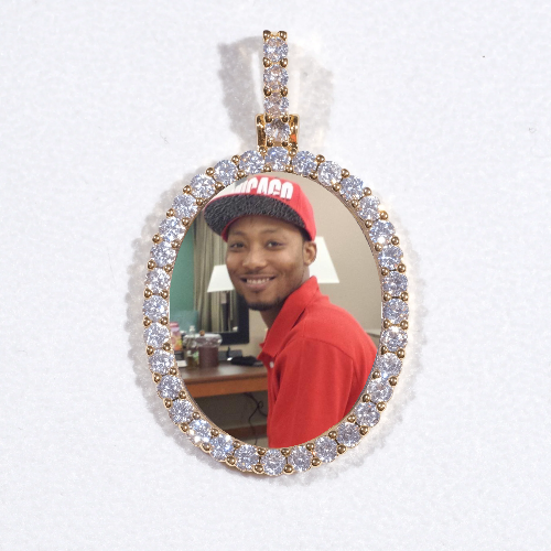 3D Oval Custom Picture Pendant