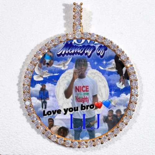 LARGE 3D CIRCLE CUSTOM PICTURE PENDANT