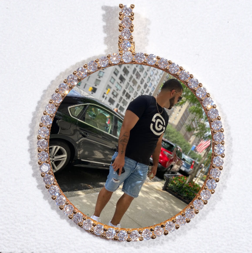 LARGE 3D CIRCLE CUSTOM PICTURE PENDANT
