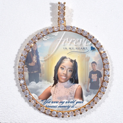 LARGE 3D CIRCLE CUSTOM PICTURE PENDANT