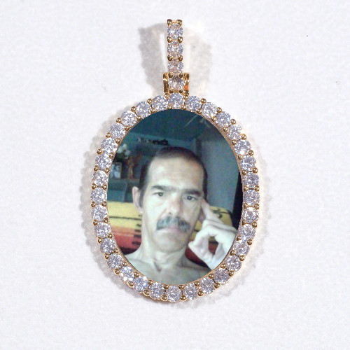 3D Oval Custom Picture Pendant