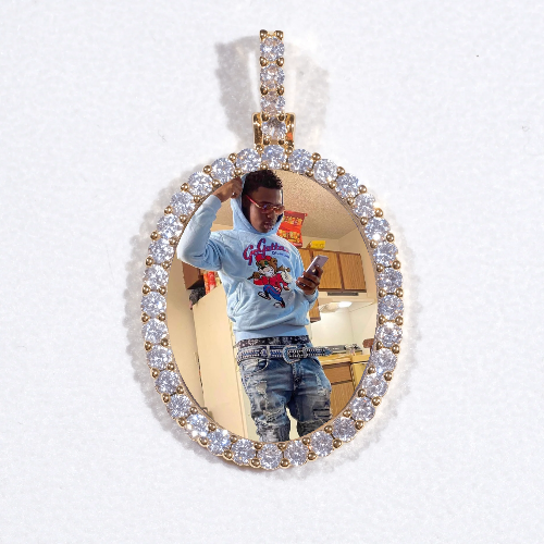 3D Oval Custom Picture Pendant