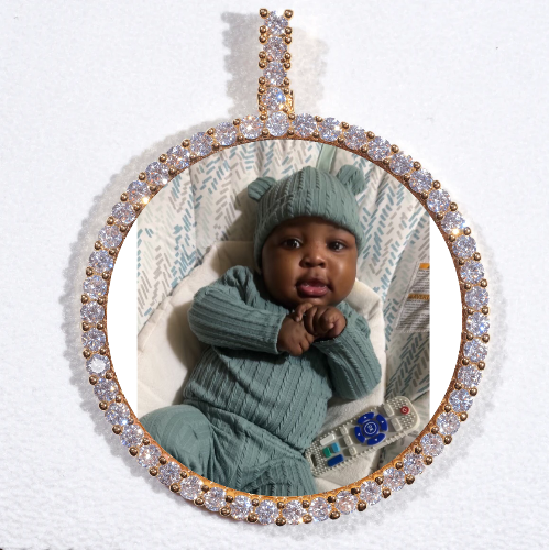 LARGE 3D CIRCLE CUSTOM PICTURE PENDANT