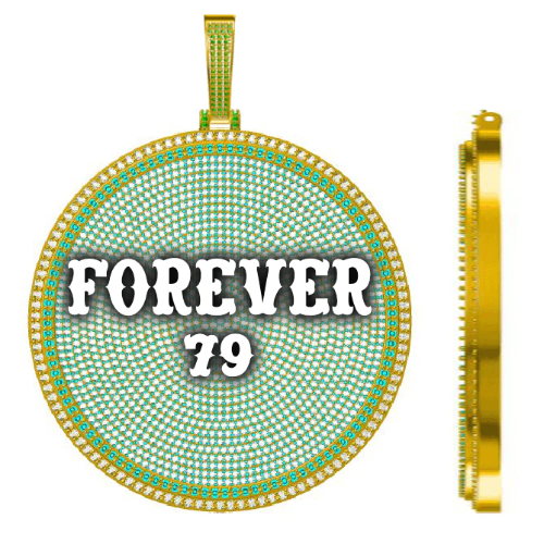 CUSTOM LETTER NECKLACE 3D BIG DISC