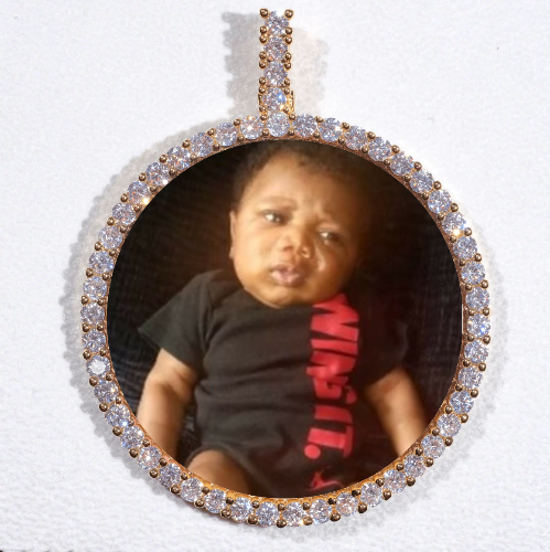 LARGE 3D CIRCLE CUSTOM PICTURE PENDANT