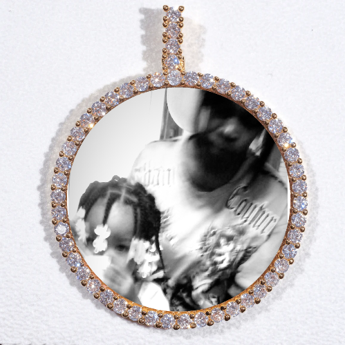 LARGE 3D CIRCLE CUSTOM PICTURE PENDANT