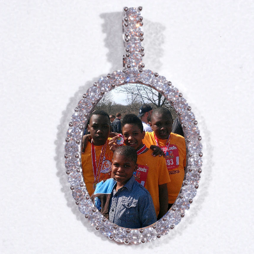 Large 3D Oval Custom Picture Pendant