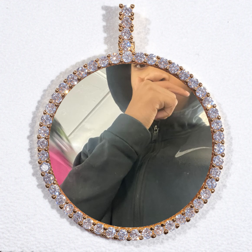 LARGE 3D CIRCLE CUSTOM PICTURE PENDANT