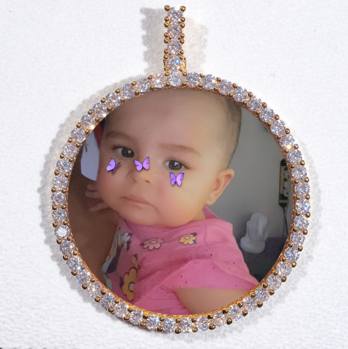 LARGE 3D CIRCLE CUSTOM PICTURE PENDANT