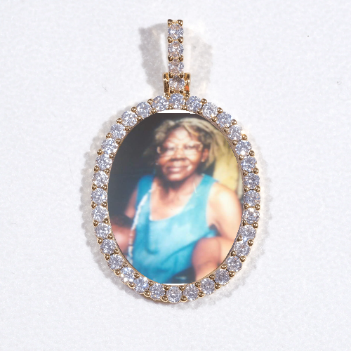 3D Oval Custom Picture Pendant