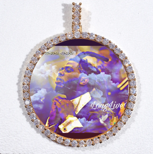 LARGE 3D CIRCLE CUSTOM PICTURE PENDANT