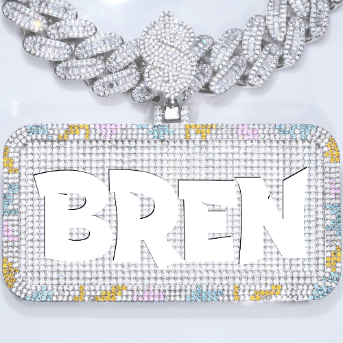 CUSTOM LETTER NECKLACE 3D COLORFUL SQUARE
