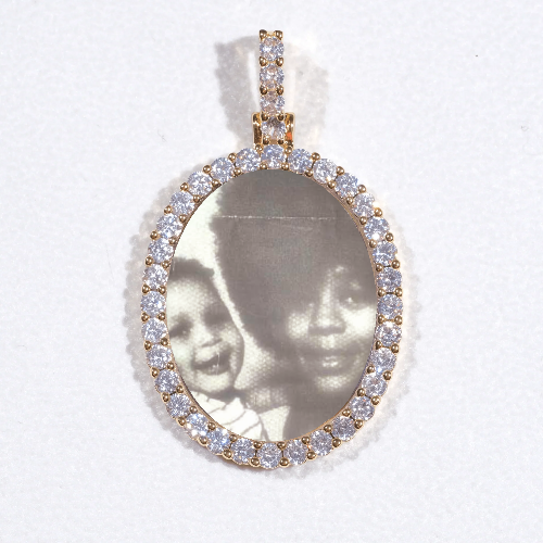 3D Oval Custom Picture Pendant
