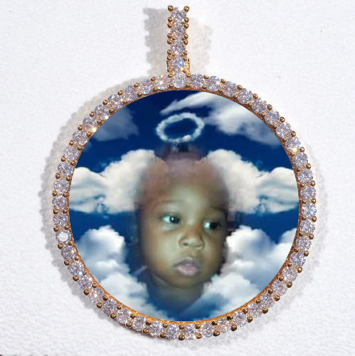 LARGE 3D CIRCLE CUSTOM PICTURE PENDANT