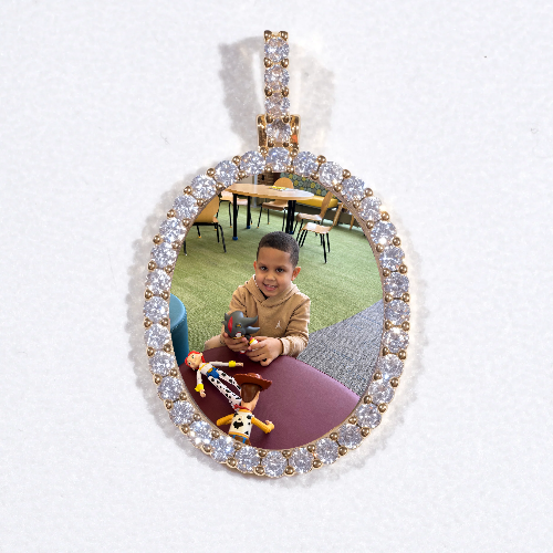 3D Oval Custom Picture Pendant