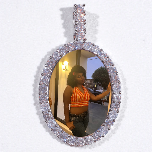 Large 3D Oval Custom Picture Pendant
