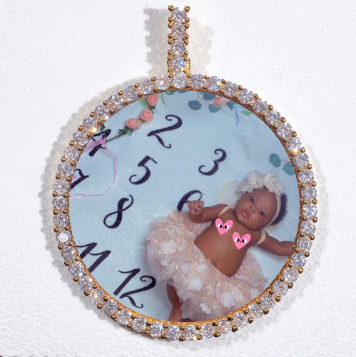 LARGE 3D CIRCLE CUSTOM PICTURE PENDANT