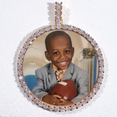 LARGE 3D CIRCLE CUSTOM PICTURE PENDANT