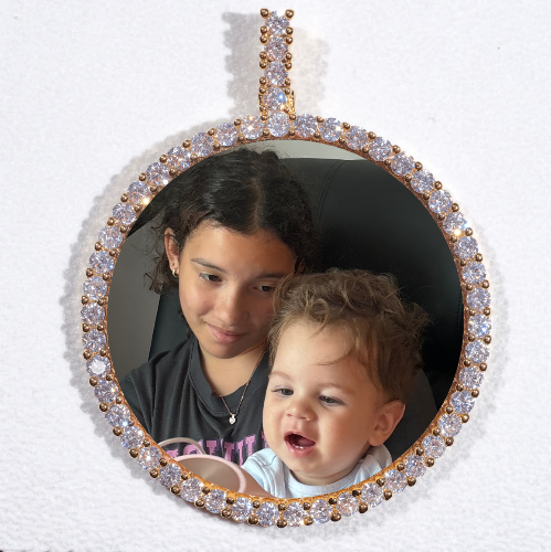 LARGE 3D CIRCLE CUSTOM PICTURE PENDANT