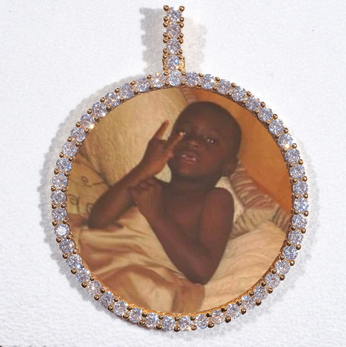 LARGE 3D CIRCLE CUSTOM PICTURE PENDANT