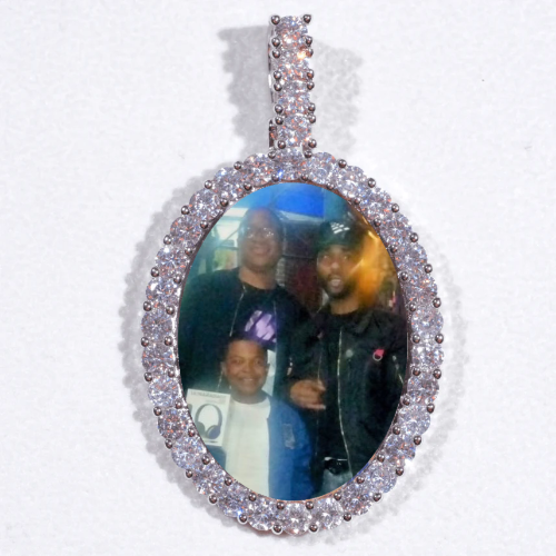 Large 3D Oval Custom Picture Pendant