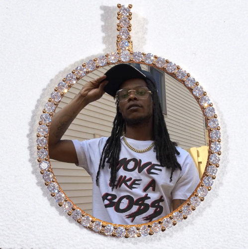 LARGE 3D CIRCLE CUSTOM PICTURE PENDANT