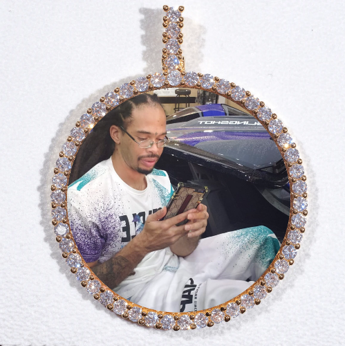 LARGE 3D CIRCLE CUSTOM PICTURE PENDANT
