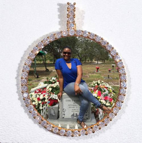 LARGE 3D CIRCLE CUSTOM PICTURE PENDANT