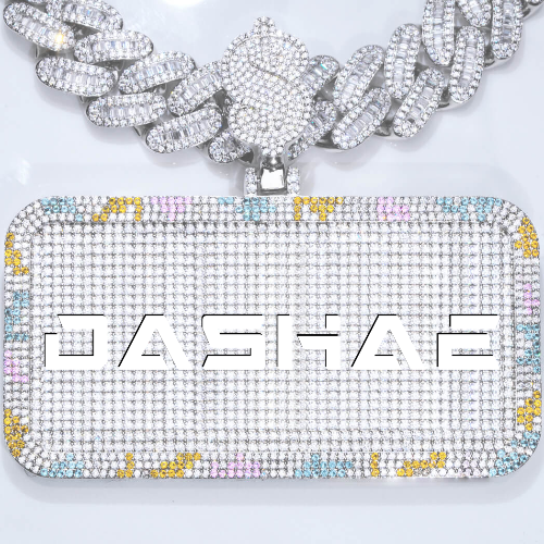 CUSTOM LETTER NECKLACE 3D COLORFUL SQUARE