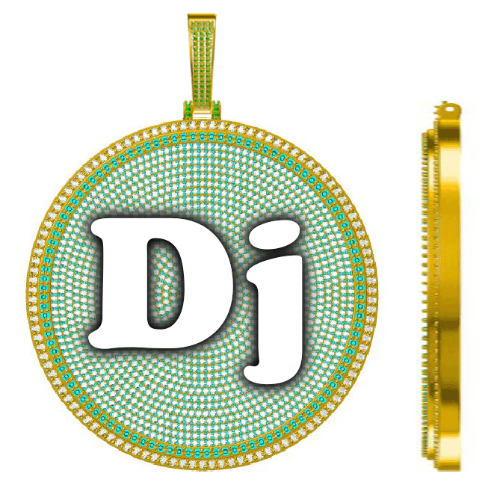 CUSTOM LETTER NECKLACE 3D BIG DISC