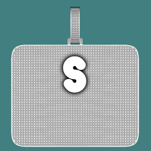CUSTOM LETTER NECKLACE 3D BIG SQUARE