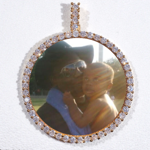 LARGE 3D CIRCLE CUSTOM PICTURE PENDANT