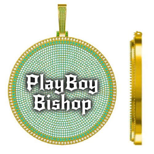 CUSTOM LETTER NECKLACE 3D BIG DISC