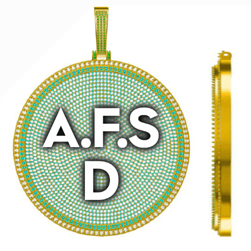 CUSTOM LETTER NECKLACE 3D BIG DISC