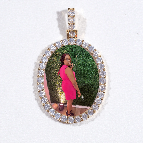 3D Oval Custom Picture Pendant