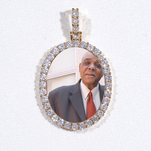 3D Oval Custom Picture Pendant