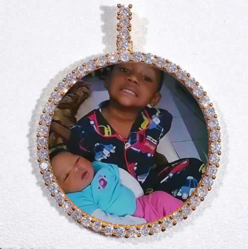 LARGE 3D CIRCLE CUSTOM PICTURE PENDANT