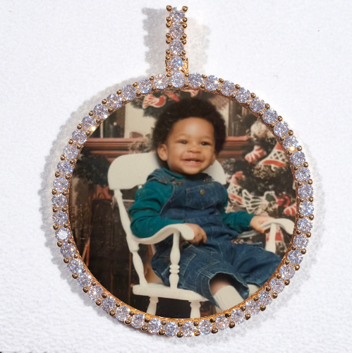 LARGE 3D CIRCLE CUSTOM PICTURE PENDANT