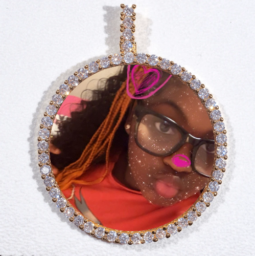 LARGE 3D CIRCLE CUSTOM PICTURE PENDANT