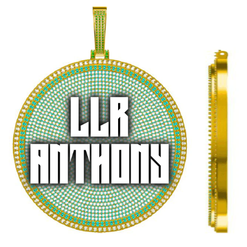 CUSTOM LETTER NECKLACE 3D BIG DISC
