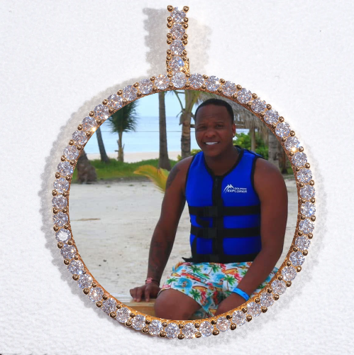 LARGE 3D CIRCLE CUSTOM PICTURE PENDANT