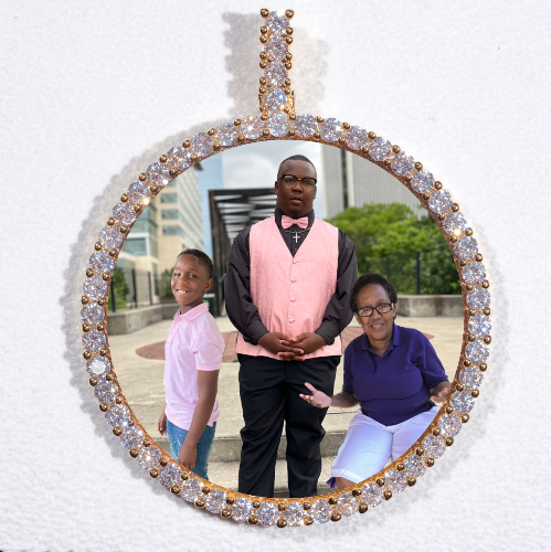 LARGE 3D CIRCLE CUSTOM PICTURE PENDANT