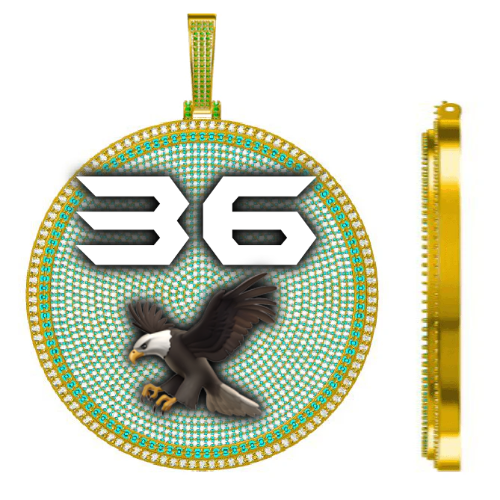 CUSTOM LETTER NECKLACE 3D BIG DISC