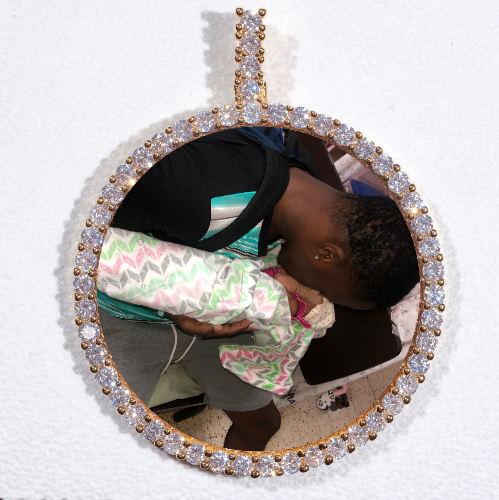 LARGE 3D CIRCLE CUSTOM PICTURE PENDANT
