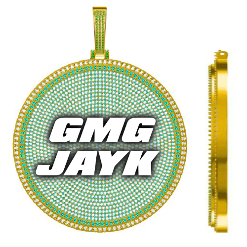 CUSTOM LETTER NECKLACE 3D BIG DISC