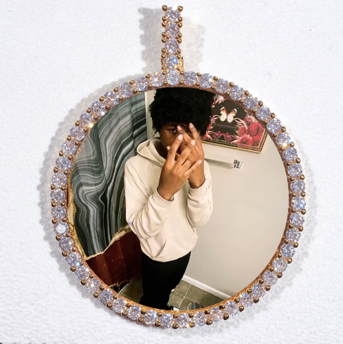 LARGE 3D CIRCLE CUSTOM PICTURE PENDANT