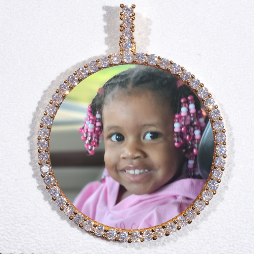 LARGE 3D CIRCLE CUSTOM PICTURE PENDANT